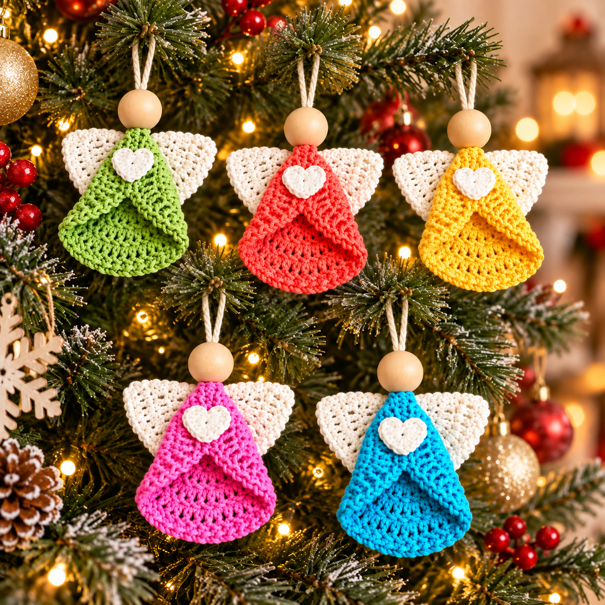 Crochet Angel Ornament Pattern PDF + Video Tutorial | Cute Christmas Angel Crochet Pattern | Holiday Tree Ornament | Handmade Gift Pattern