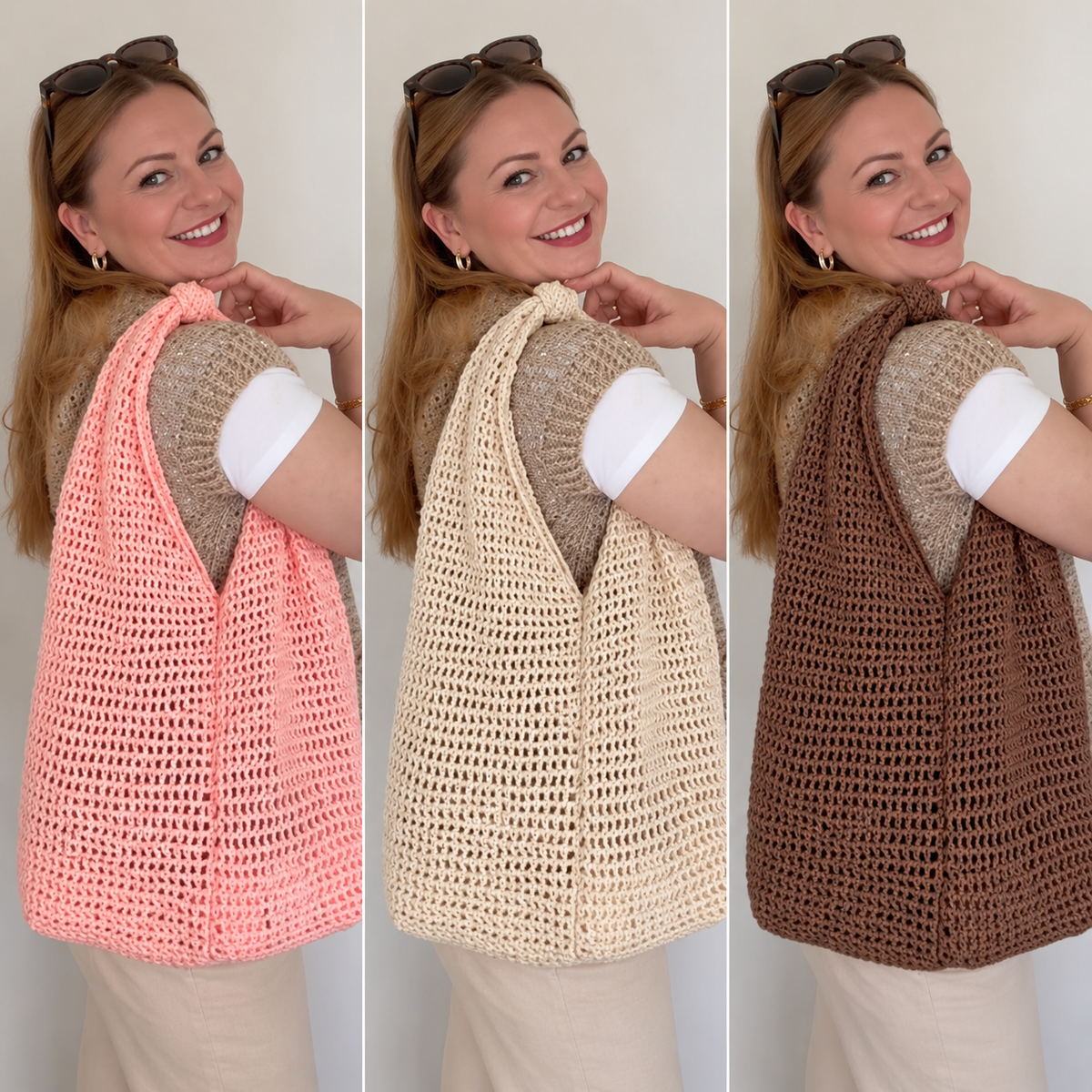 Everyday Crochet Tote Bag Pattern PDF, Easy Mesh Market Bag Crochet Pattern, Reusable Shoulder Bag, Beginner Friendly Crochet Bag