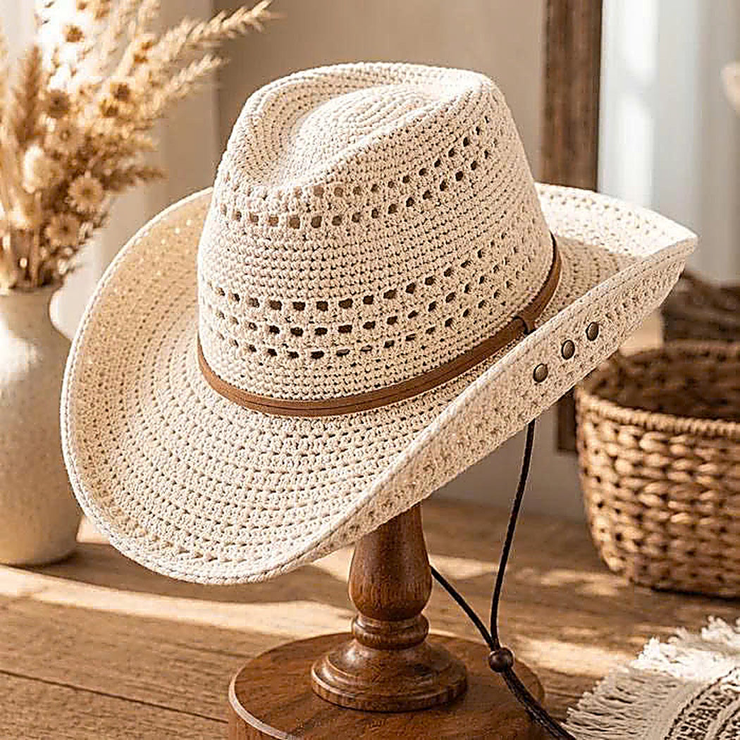 Crochet Cowboy Hat Pattern, Western Sun Hat Tutorial (PDF Download)