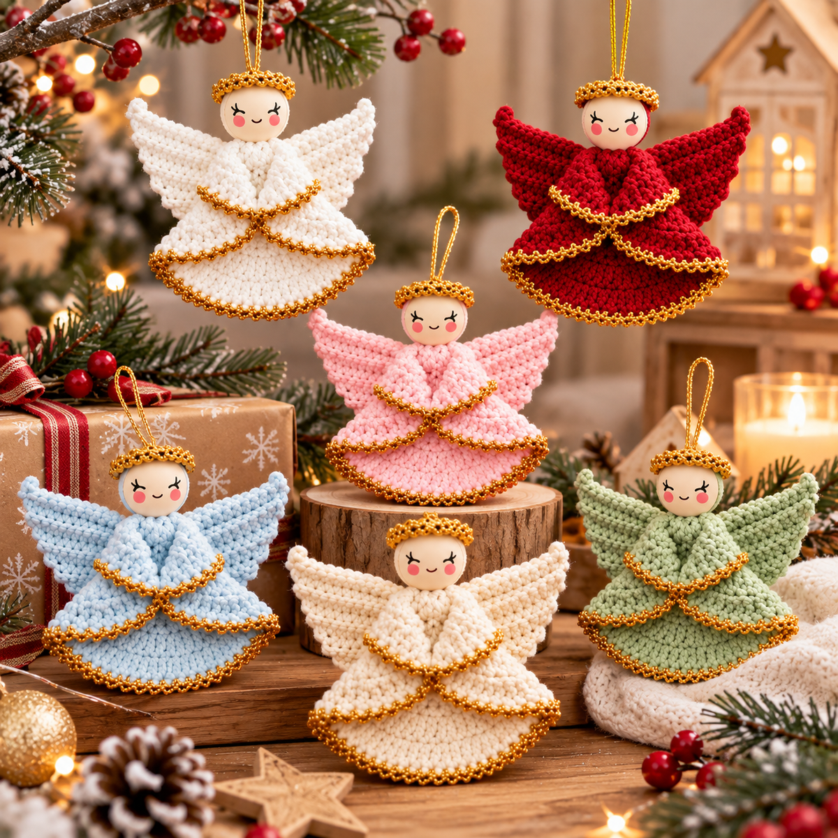 Crochet Angel Ornament Pattern PDF + Video Tutorial |  Christmas Angel Crochet Pattern |  Holiday Tree Ornament |  Handmade Christmas Decor