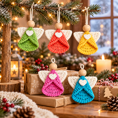 Crochet Angel Ornament Pattern PDF + Video Tutorial | Cute Christmas Angel Crochet Pattern |  Holiday Tree Ornament |  Handmade Gift Pattern