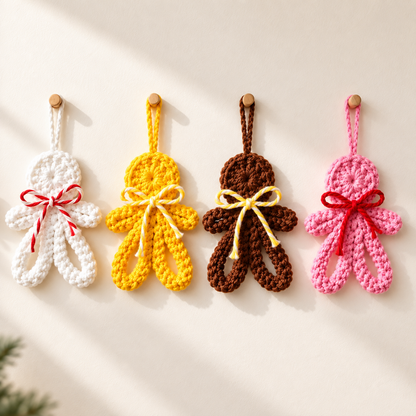 Mini Gingerbread Man Crochet Pattern PDF | Christmas Ornament Crochet Pattern | Holiday Tree Decoration | Beginner Friendly