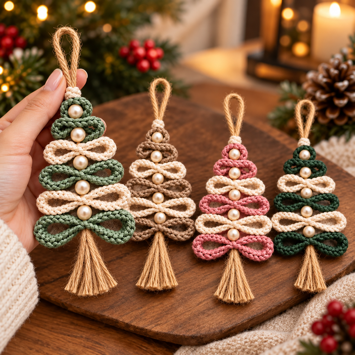 Crochet Christmas Tree Ornament Pattern PDF | Loop Christmas Tree Crochet Pattern | Mini Christmas Tree Decorations | DIY Holiday Decor | Handmade Christmas Gift