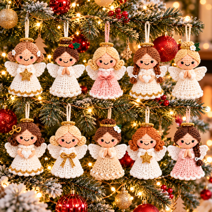 10 Christmas Angel Crochet Pattern Bundle PDF | Angel Ornament & Garland Pattern | Amigurumi Christmas Decor | Beginner Friendly