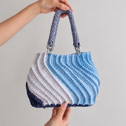 Textured Crochet Bag Pattern PDF | Ribbed Shoulder Bag Crochet Pattern | Modern Crochet Handbag | Beginner Friendly | Instant Download