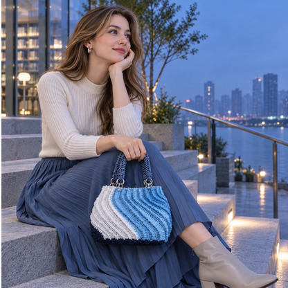 Textured Crochet Bag Pattern PDF | Ribbed Shoulder Bag Crochet Pattern | Modern Crochet Handbag | Beginner Friendly | Instant Download