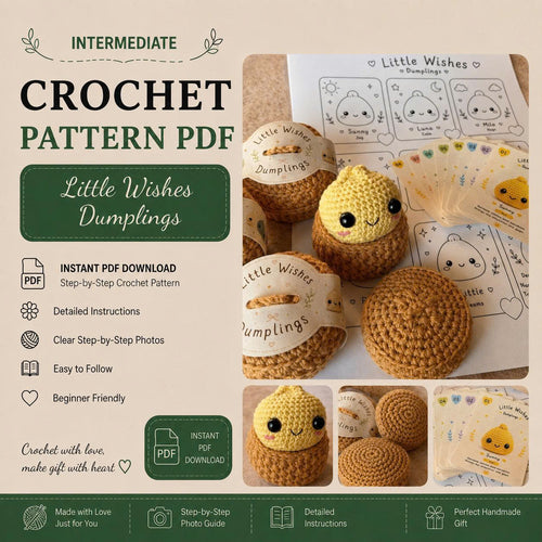 Cute Dumpling Amigurumi Crochet Pattern PDF, Little Dumpling & Box Pattern, Beginner Crochet Toy, Kawaii Gift Instant Download