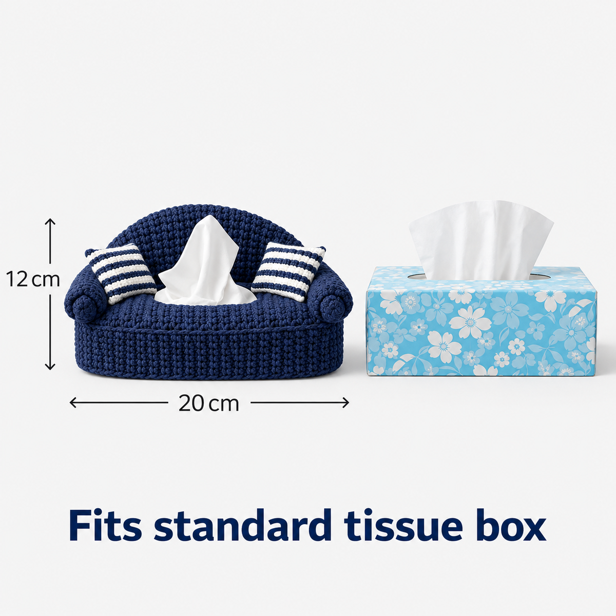 Crochet Tissue Box Cover Pattern PDF | Mini Sofa Tissue Holder Crochet Pattern | Christmas Couch Tissue Box Cozy | Cute Home Decor | 4 Languages