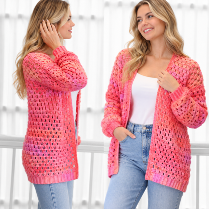 ELOISE Crochet Cardigan Pattern PDF | Easy Granny Stitch Cardigan | Women’s Crochet Sweater Pattern XS–3XL | Beginner Friendly