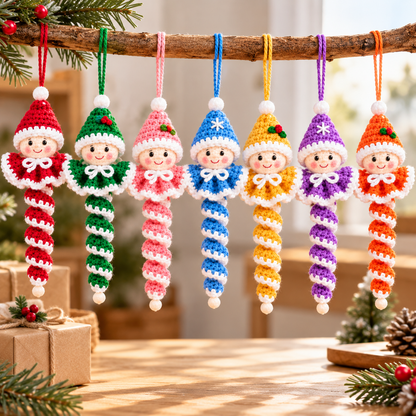 Santa & Elf Spiral Crochet Pattern PDF | Christmas Ornament Crochet Pattern | Spiral Christmas Tree Decoration | Beginner Friendly