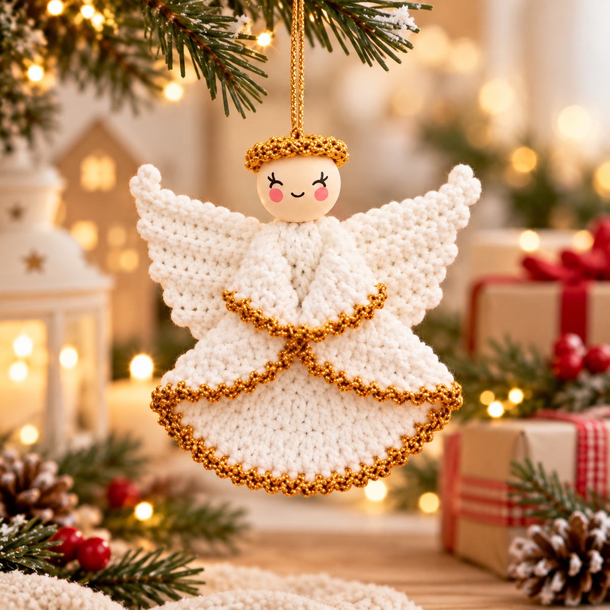 Crochet Angel Ornament Pattern PDF + Video Tutorial |  Christmas Angel Crochet Pattern |  Holiday Tree Ornament |  Handmade Christmas Decor