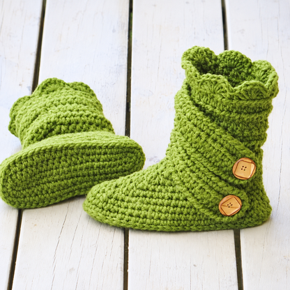Crochet Slipper Boots Pattern PDF, Cozy House Slippers, Classic Winter Boots Crochet Pattern, Women's Chunky Slippers, Instant Download