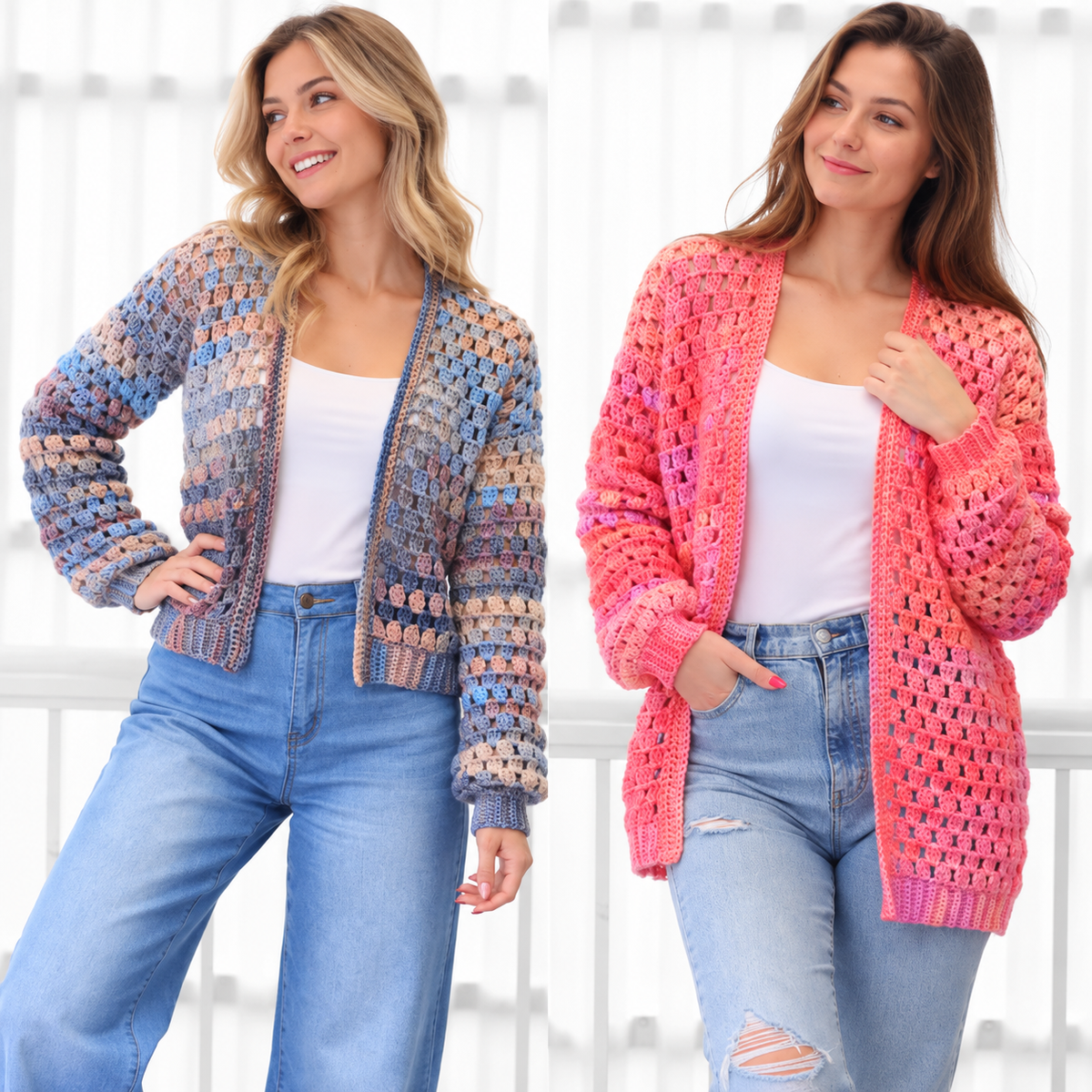ELOISE Crochet Cardigan Pattern PDF | Easy Granny Stitch Cardigan | Women’s Crochet Sweater Pattern XS–3XL | Beginner Friendly