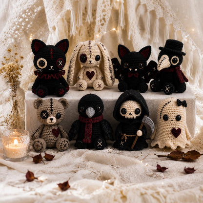 Gothic Crochet Pattern Bundle PDF – 8 Spooky Amigurumi Dolls, Halloween Crochet Patterns, Instant Download