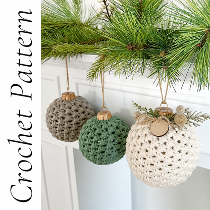 Crochet Christmas Ball Ornament Pattern PDF + Video Tutorial | Crochet Bauble Pattern | Christmas Tree Decoration | Easy Holiday Crochet