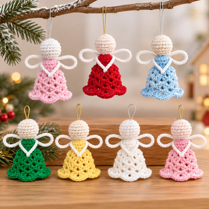 Christmas Angel Ornament Crochet Pattern PDF + Video Tutorial | Crochet Angel Tree Decoration | Beginner Friendly | Instant Download