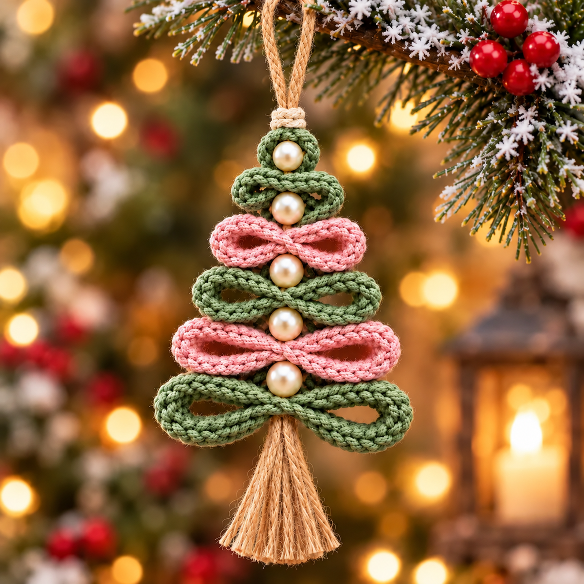 Crochet Christmas Tree Ornament Pattern PDF | Loop Christmas Tree Crochet Pattern | Mini Christmas Tree Decorations | DIY Holiday Decor | Handmade Christmas Gift