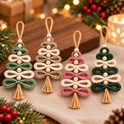 Crochet Christmas Tree Ornament Pattern PDF | Loop Christmas Tree Crochet Pattern | Mini Christmas Tree Decorations | DIY Holiday Decor | Handmade Christmas Gift
