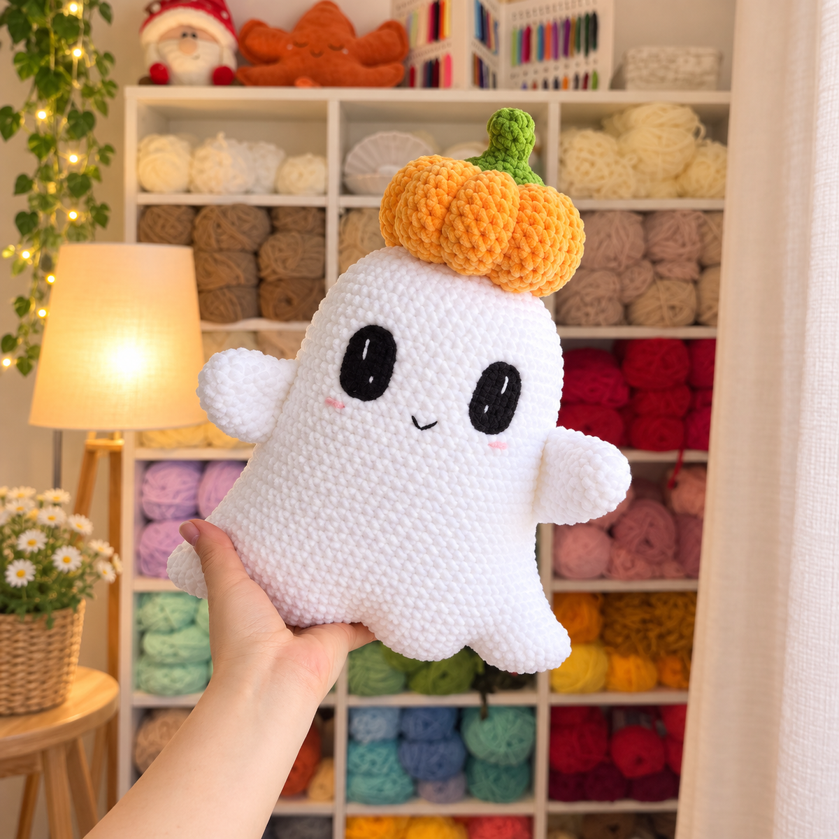 3-in-1 Little Boo Ghost Crochet Pattern PDF, Cute Halloween Amigurumi Ghosts | Pumpkin Mushroom & Bow Plush |Spooky Crochet Pattern