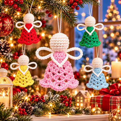 Christmas Angel Ornament Crochet Pattern PDF + Video Tutorial | Crochet Angel Tree Decoration | Beginner Friendly | Instant Download