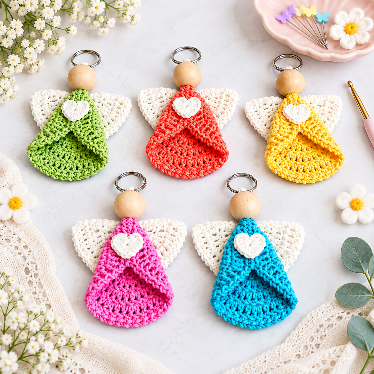 Crochet Angel Ornament Pattern PDF + Video Tutorial | Cute Christmas Angel Crochet Pattern |  Holiday Tree Ornament |  Handmade Gift Pattern