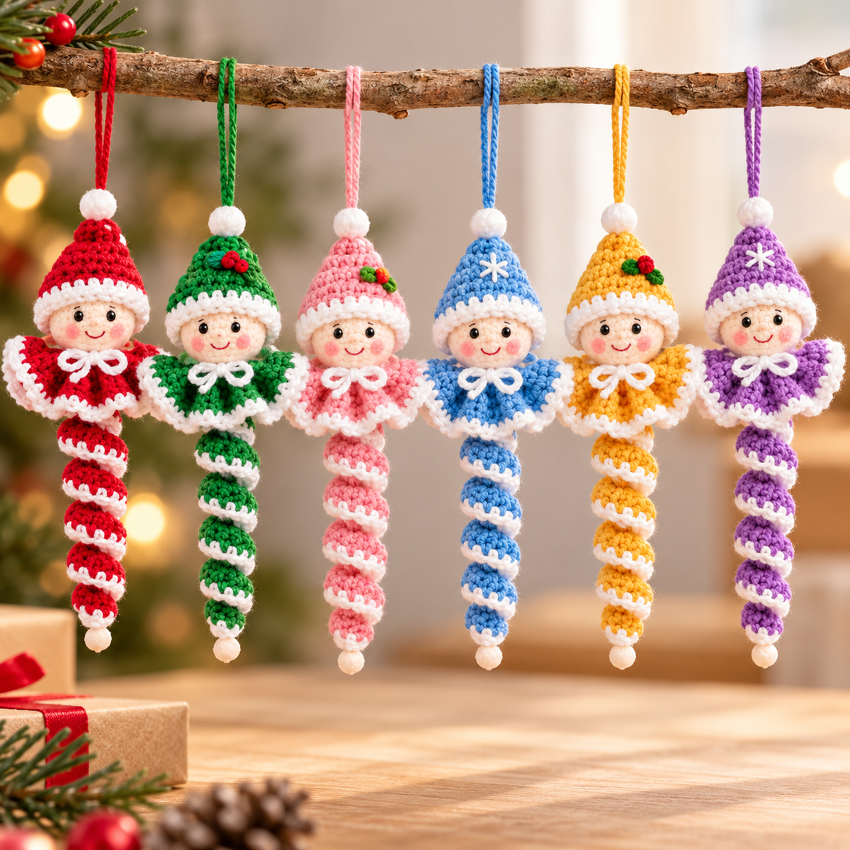 Santa & Elf Spiral Crochet Pattern PDF | Christmas Ornament Crochet Pattern | Spiral Christmas Tree Decoration | Beginner Friendly