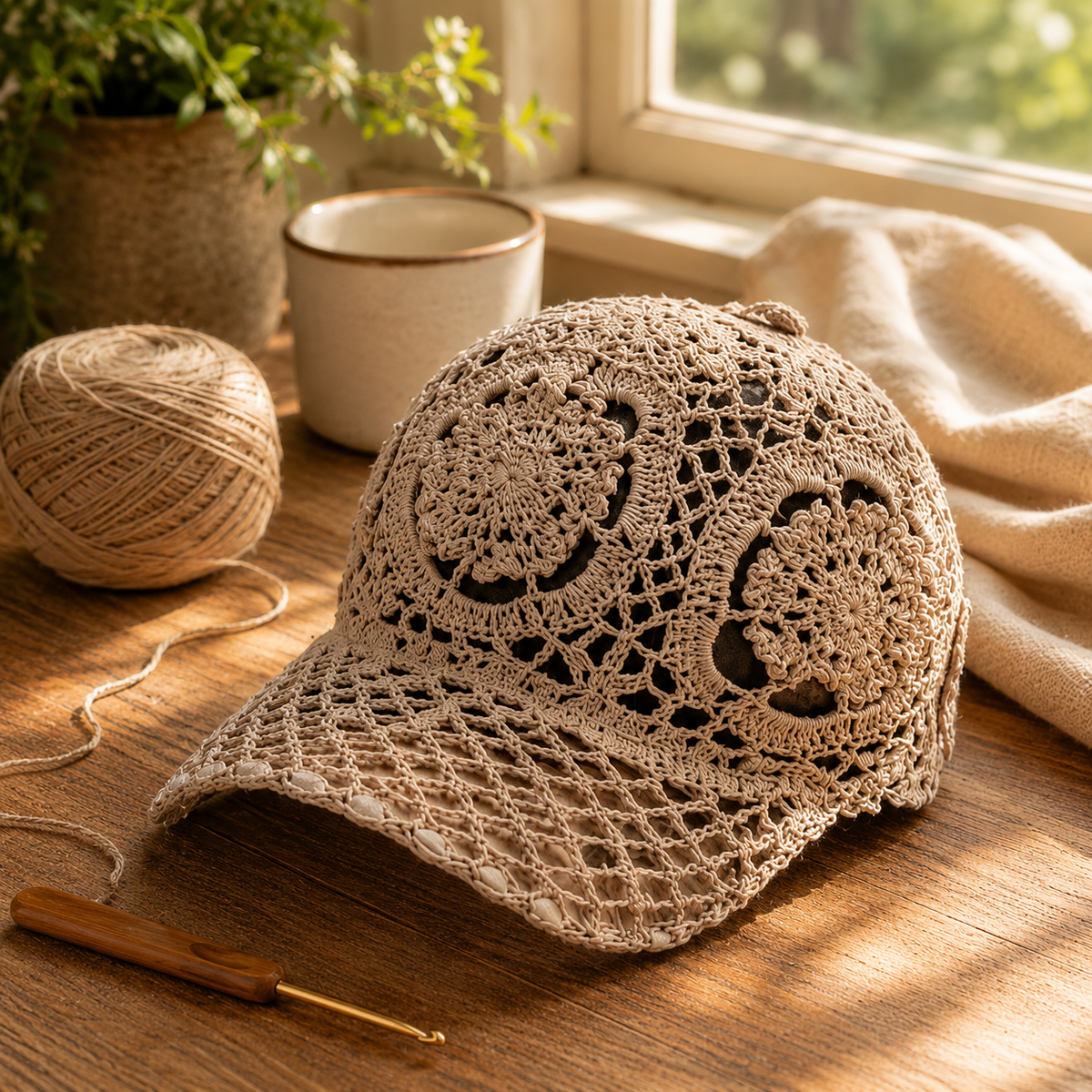 Lace Sun Hat Crochet Pattern PDF | Floral Crochet Cap Pattern | Boho Summer Hat | Openwork Crochet Hat Pattern | Women's Digital Download