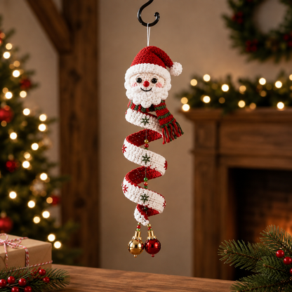 Christmas Spiral Ornament Crochet Pattern PDF | Santa, Snowman & Christmas Tree Hanging Decor | Amigurumi Holiday Ornament Pattern