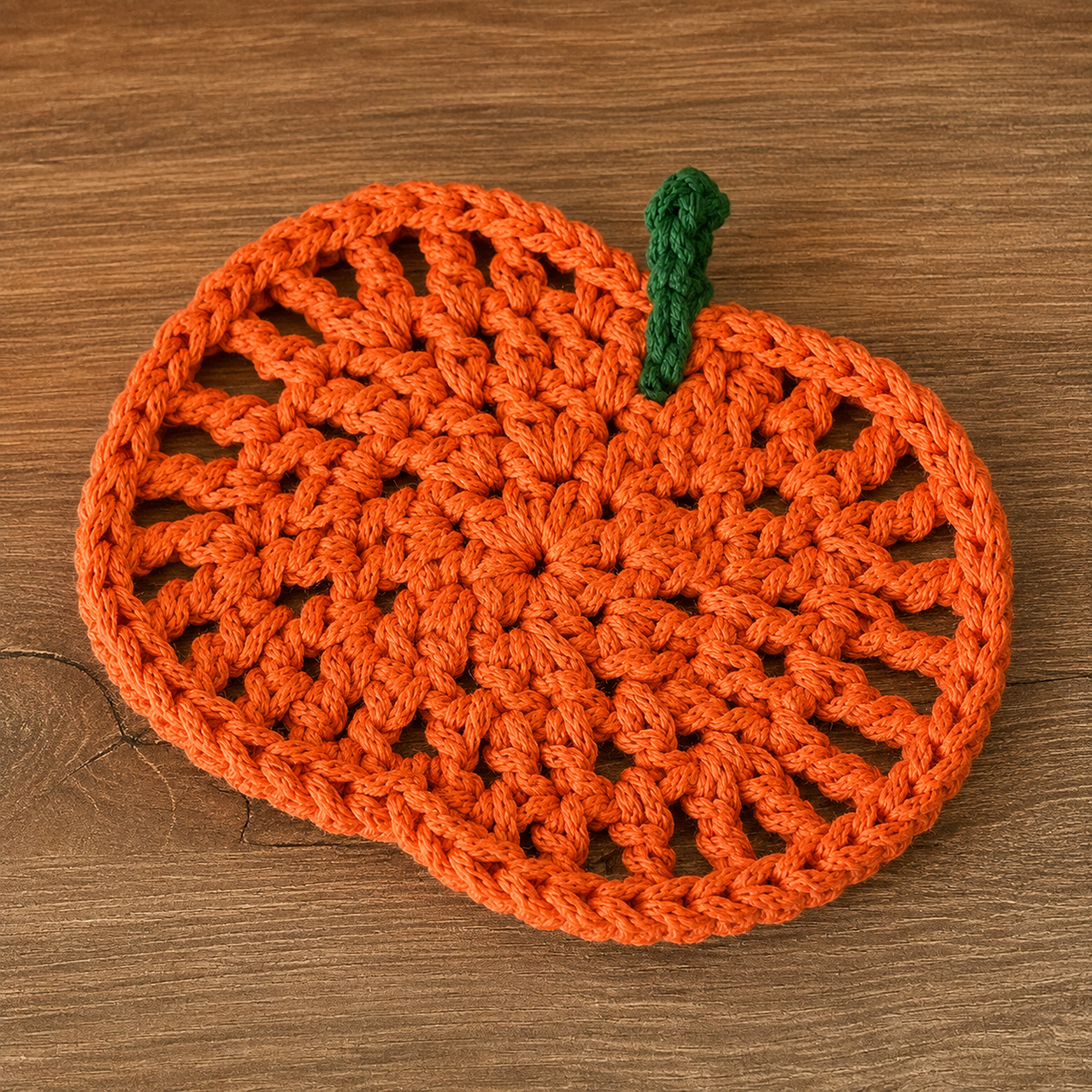 Pumpkin Coaster Set Crochet Pattern PDF |8-in-1 Crochet Coasters Become 3D Pumpkin | Fall Halloween Table Decor | Autumn Crochet Pattern