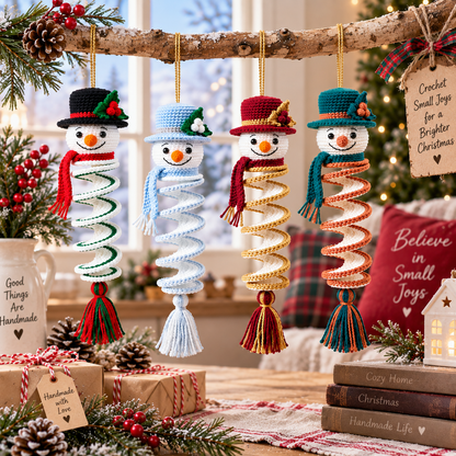 Crochet Snowman Wind Spinner Pattern PDF | Christmas Hanging Ornament Crochet Pattern | Snowman Spiral Decor | Holiday Crochet Decoration