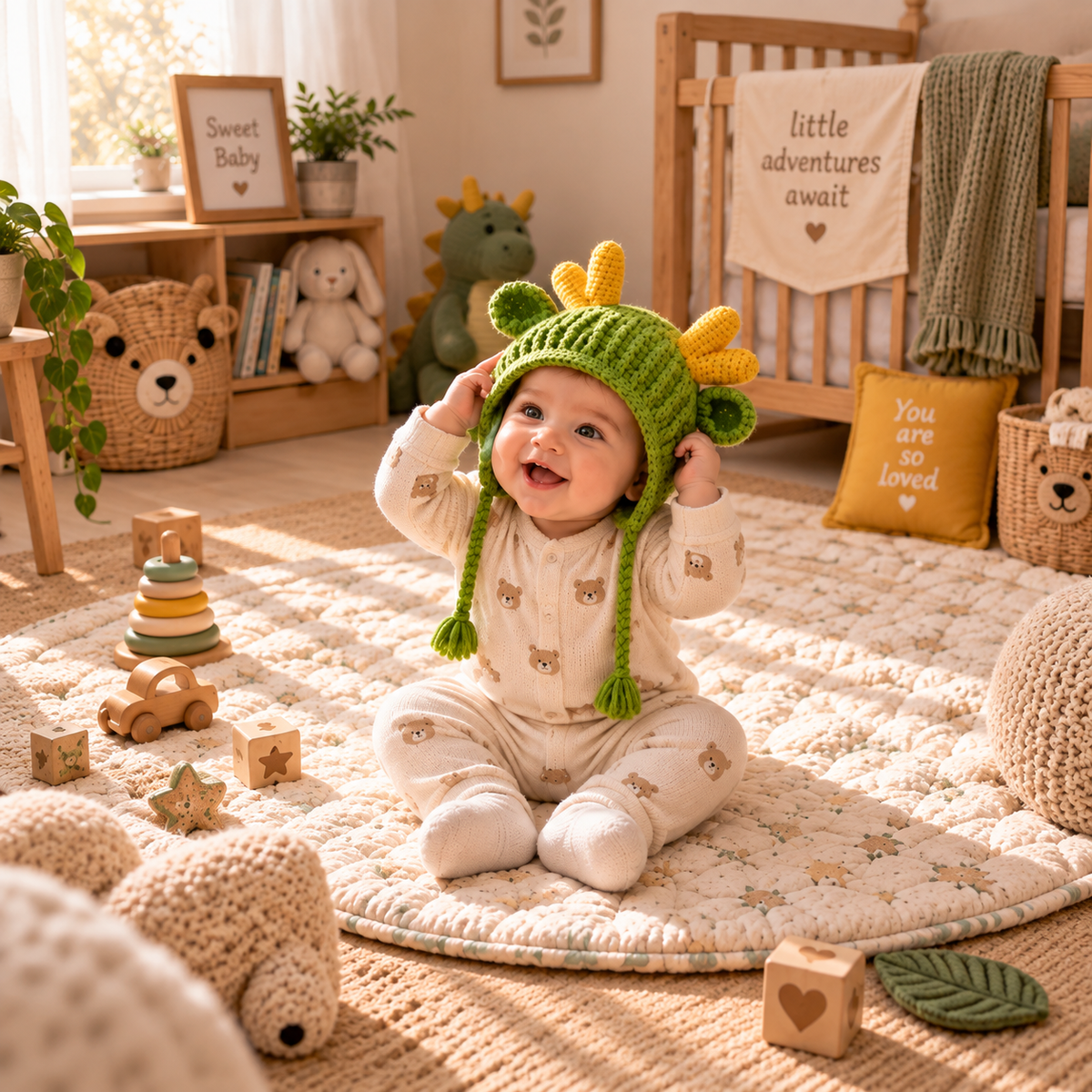 Baby Deer Earflap Hat Crochet Pattern PDF | Woodland Animal Hat | Crochet Baby Hat Pattern | Forest Deer Hat | Baby Shower Gift