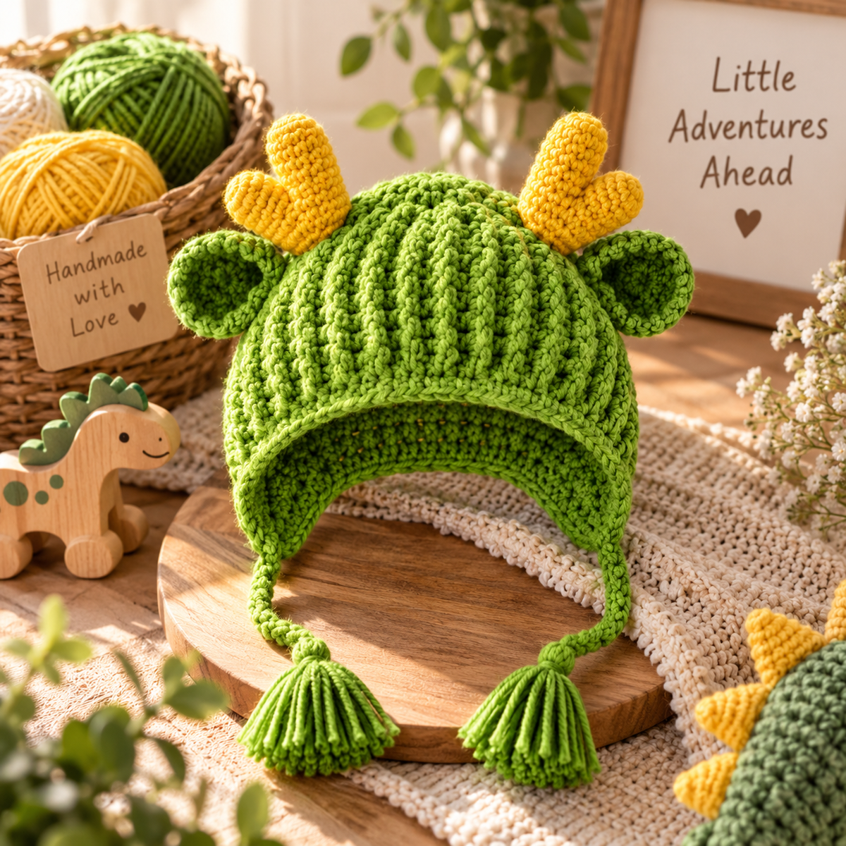 Baby Deer Earflap Hat Crochet Pattern PDF | Woodland Animal Hat | Crochet Baby Hat Pattern | Forest Deer Hat | Baby Shower Gift