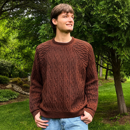Unisex Twisting Trails Crochet Sweater Pattern PDF | Textured Cable Pullover, Raglan Crochet Jumper | Men & Women Sweater Digital Pattern