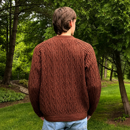 Unisex Twisting Trails Crochet Sweater Pattern PDF | Textured Cable Pullover, Raglan Crochet Jumper | Men & Women Sweater Digital Pattern