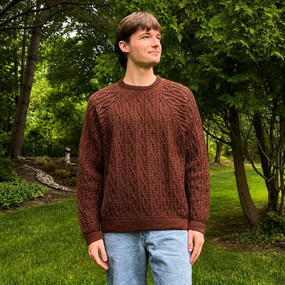 Unisex Twisting Trails Crochet Sweater Pattern PDF | Textured Cable Pullover, Raglan Crochet Jumper | Men & Women Sweater Digital Pattern