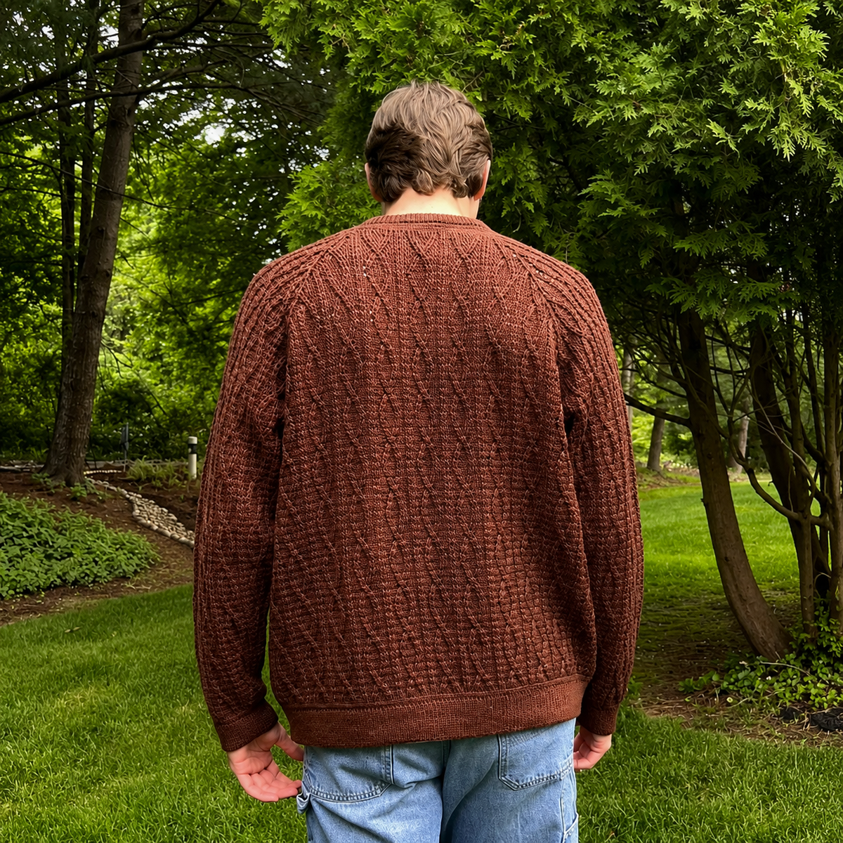 Unisex Twisting Trails Crochet Sweater Pattern PDF | Textured Cable Pullover, Raglan Crochet Jumper | Men & Women Sweater Digital Pattern