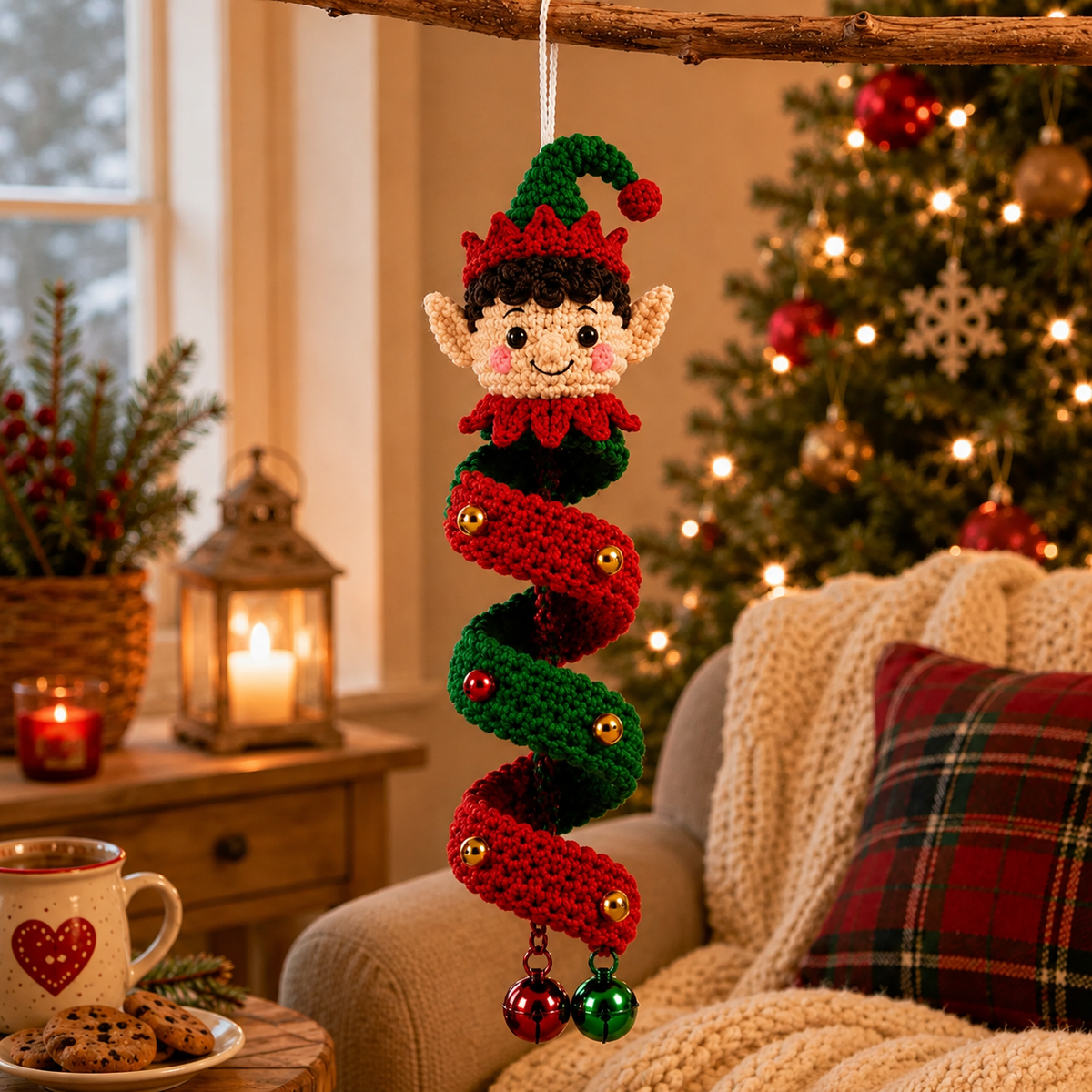 10 in 1 Christmas Crochet Spiral Pattern Bundle PDF | Santa Snowman Reindeer Penguin Elf Gnome | Christmas Ornament Crochet Pattern