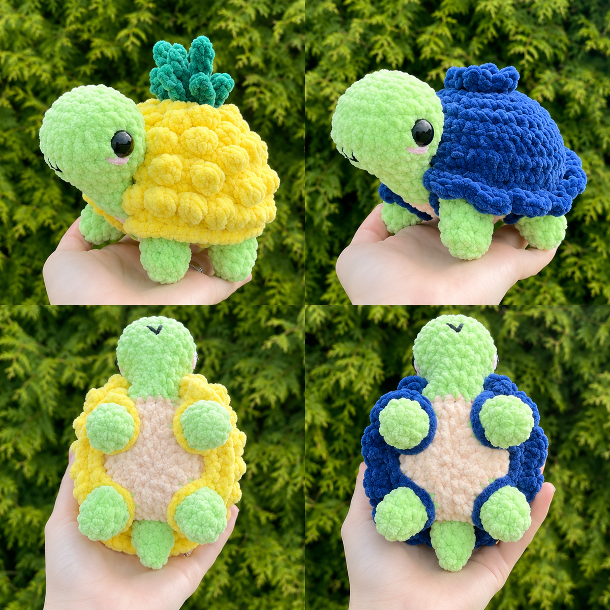 15-in-1 Turtle Crochet Pattern Bundle PDF | Dress Up Amigurumi Turtle with Removable Shells | Fruit Food Flower Turtle Digital Pattern