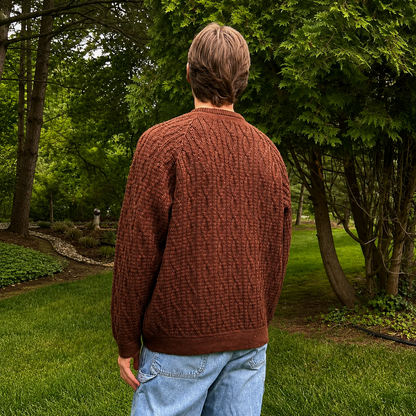 Unisex Twisting Trails Crochet Sweater Pattern PDF | Textured Cable Pullover, Raglan Crochet Jumper | Men & Women Sweater Digital Pattern