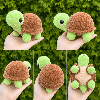 15-in-1 Turtle Crochet Pattern Bundle PDF | Dress Up Amigurumi Turtle with Removable Shells | Fruit Food Flower Turtle Digital Pattern
