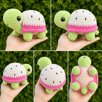 15-in-1 Turtle Crochet Pattern Bundle PDF | Dress Up Amigurumi Turtle with Removable Shells | Fruit Food Flower Turtle Digital Pattern