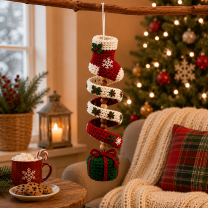 10 in 1 Christmas Crochet Spiral Pattern Bundle PDF | Santa Snowman Reindeer Penguin Elf Gnome | Christmas Ornament Crochet Pattern
