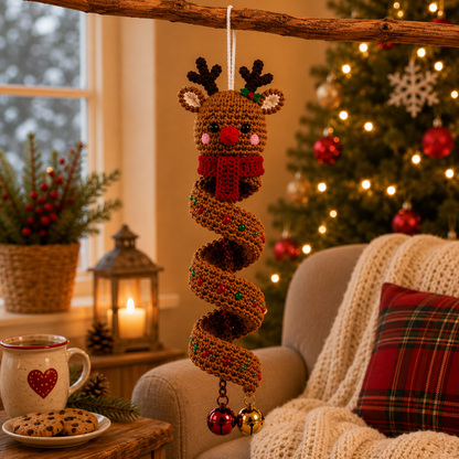 10 in 1 Christmas Crochet Spiral Pattern Bundle PDF | Santa Snowman Reindeer Penguin Elf Gnome | Christmas Ornament Crochet Pattern