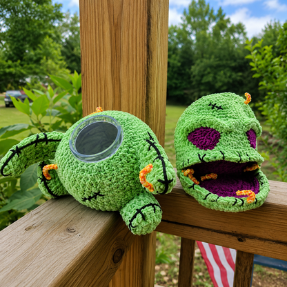 Mr Maggot Mouth Crochet Pattern PDF | Creepy Monster Stash Jar Amigurumi | Halloween Crochet Plush | Spooky Storage Monster Digital Pattern