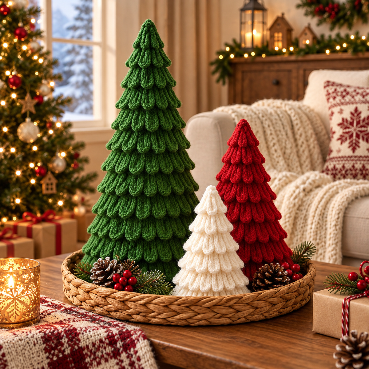 Crochet Loopy Christmas Tree Pattern PDF | Loop Stitch Christmas Tree | Holiday Table Decor | Crochet Xmas Tree Ornament |  Winter Home Decor