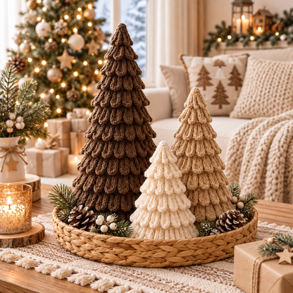 Crochet Loopy Christmas Tree Pattern PDF | Loop Stitch Christmas Tree | Holiday Table Decor | Crochet Xmas Tree Ornament |  Winter Home Decor