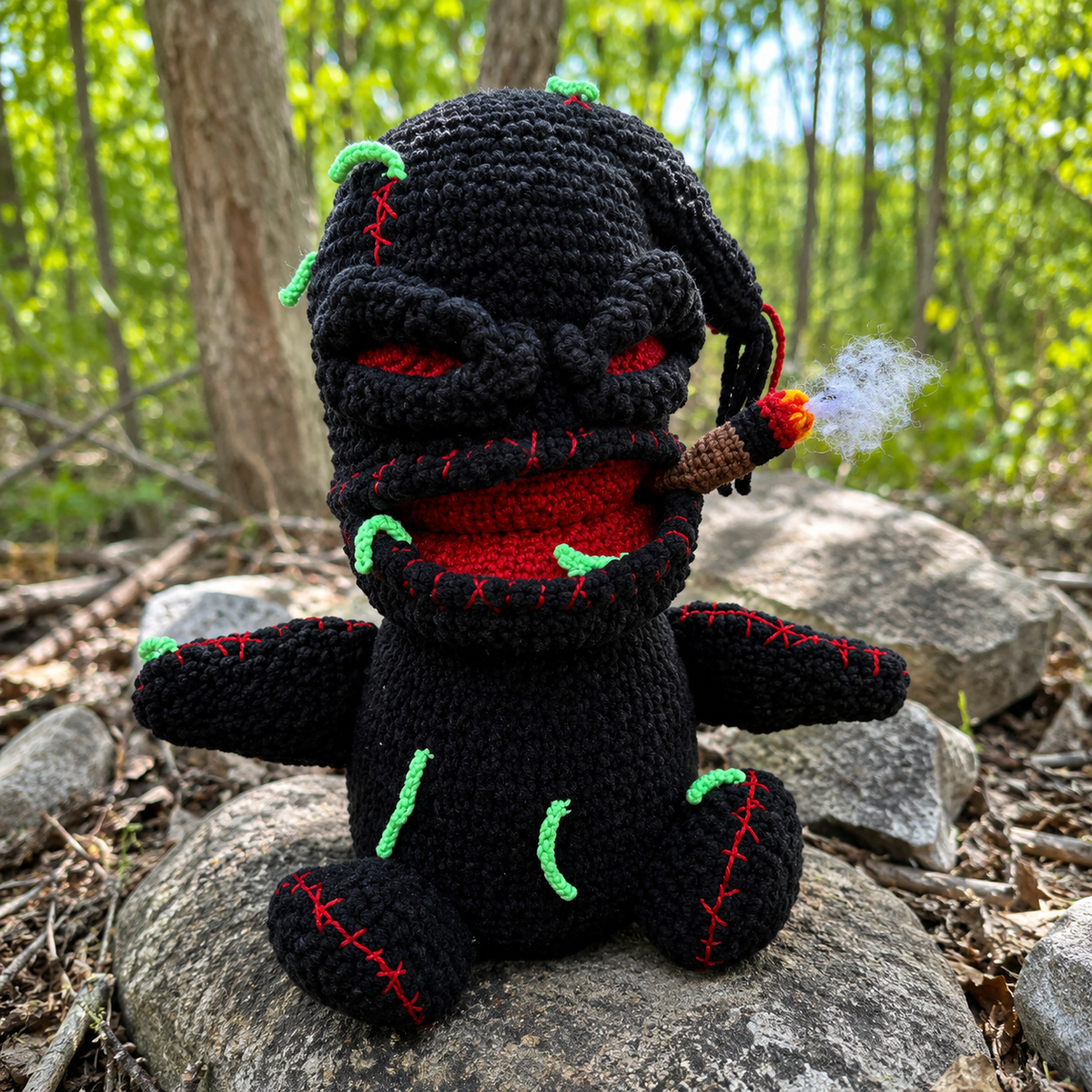 Mr Maggot Mouth Crochet Pattern PDF | Creepy Monster Stash Jar Amigurumi | Halloween Crochet Plush | Spooky Storage Monster Digital Pattern