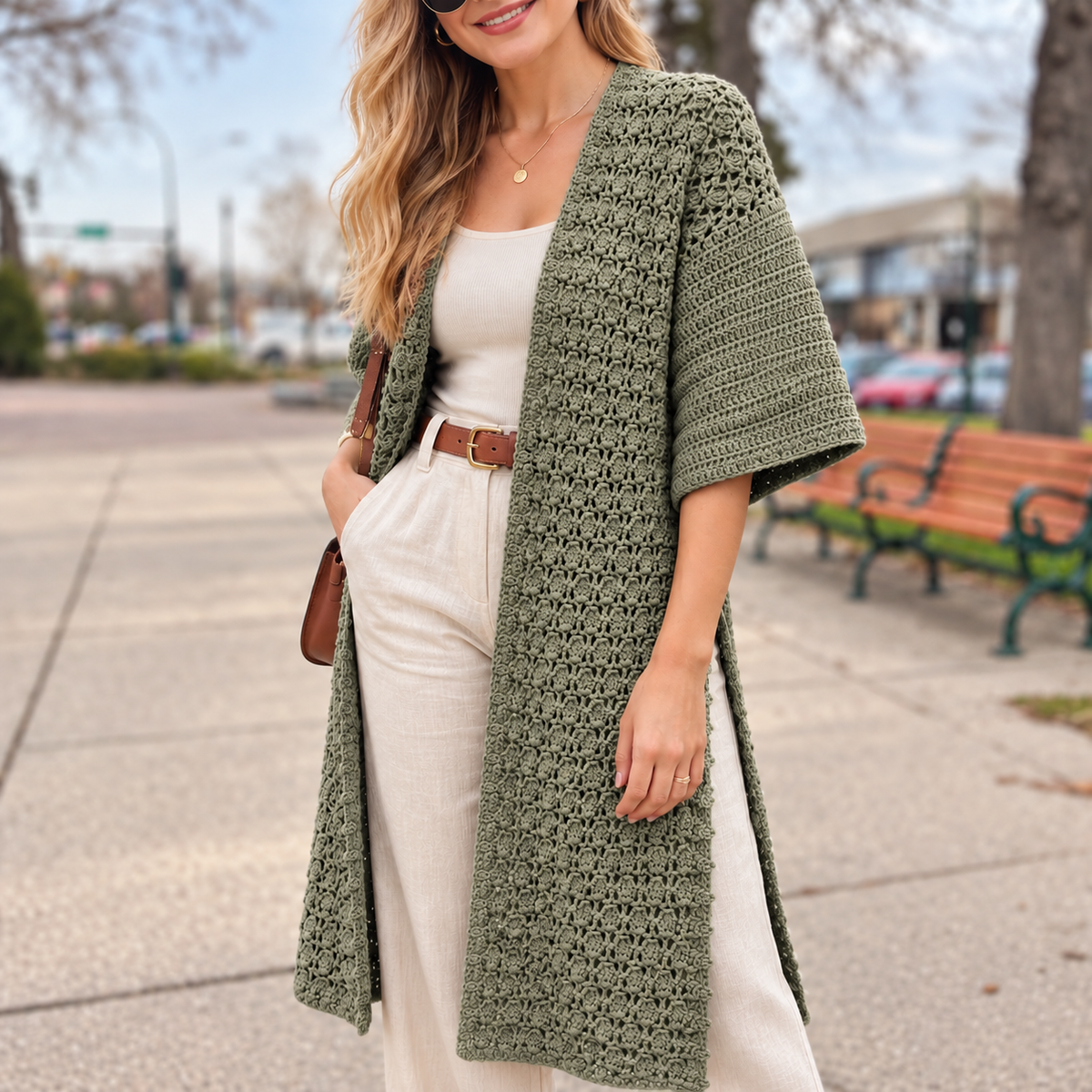 Side Slit Lightweight Cardigan Crochet Pattern PDF | Long Crochet Cardigan Pattern | Women's Lace Sweater | XS–XXL | Easy Crochet Clothing Pattern