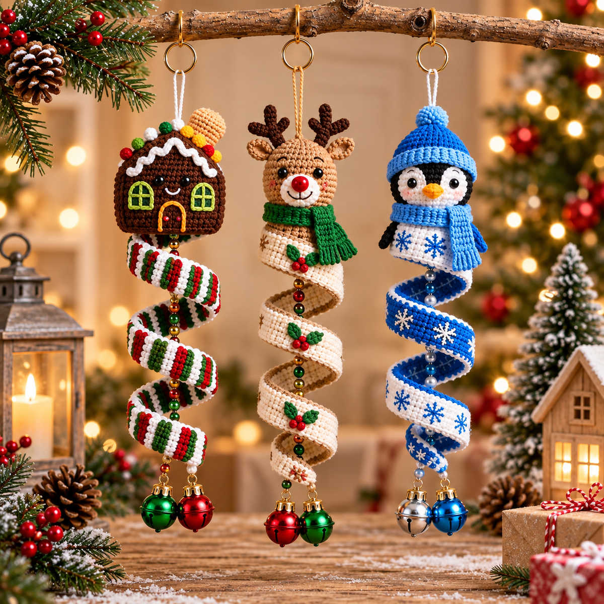 10+ Christmas Spiral Crochet Pattern Bundle PDF | Amigurumi Christmas Ornaments | Holiday Hanging Decor | Xmas Crochet Patterns | Instant Download