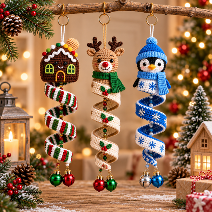 10+ Christmas Spiral Crochet Pattern Bundle PDF | Amigurumi Christmas Ornaments | Holiday Hanging Decor | Xmas Crochet Patterns | Instant Download